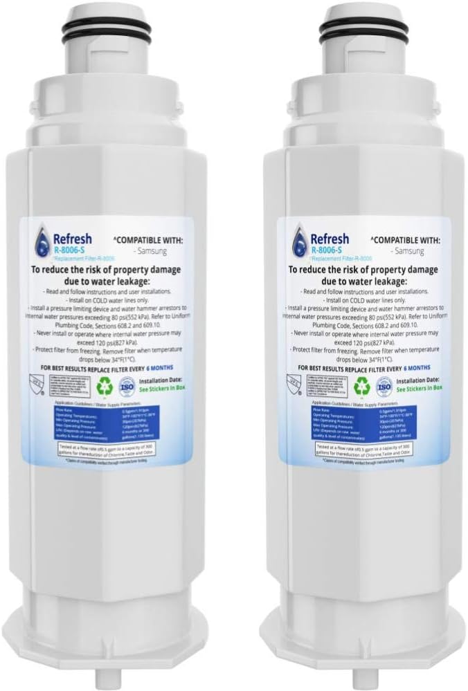 Refresh R-8006 Replacement Refrigerator Water Filter for  Samsung DA97-17376B, DA97-08006C, HAF-QIN, HAF-QIN/EXP, RF23M8070SG, BRF425200AP and more!