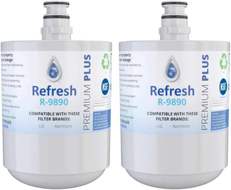 Refresh R-9890 Replacement Water Filter - Fits LG LT500P, LFX25973ST, LMX25964ST, and more!