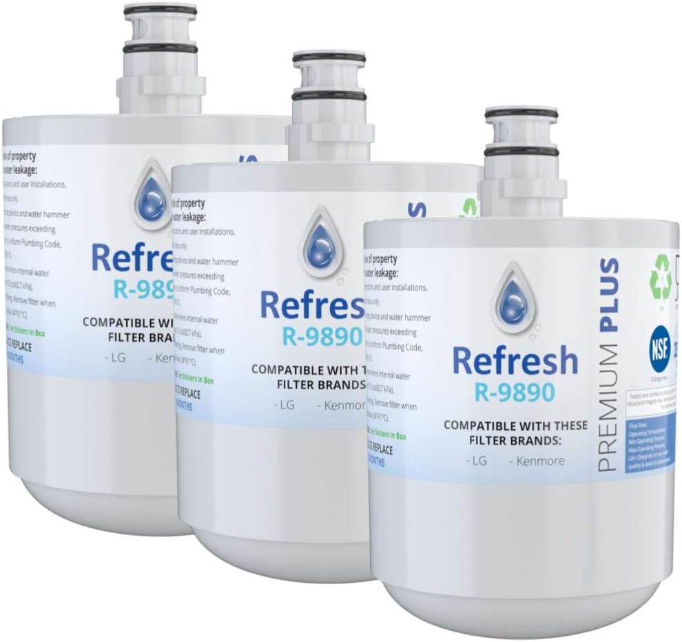 Refresh R-9890 Replacement Water Filter - Fits LG LT500P, LFX25973ST, LMX25964ST, and more!